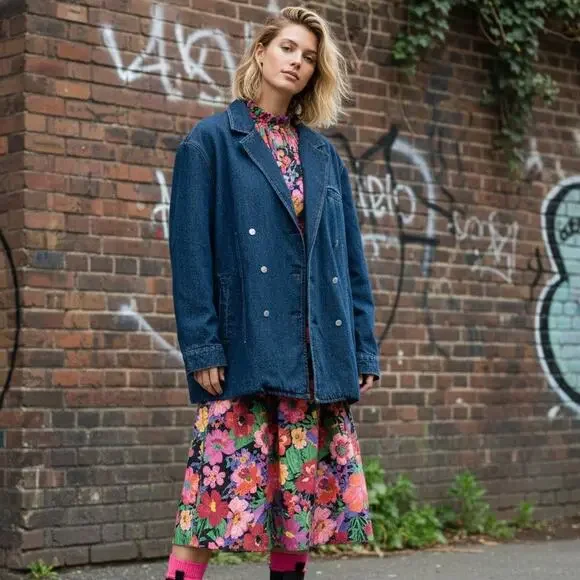 Levi's x GANNI $475 Double Breasted Denim Jacket Size XL - Picture 2 of 11